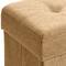 Simplify 15" Faux Linen Folding Storage Ottoman Cube